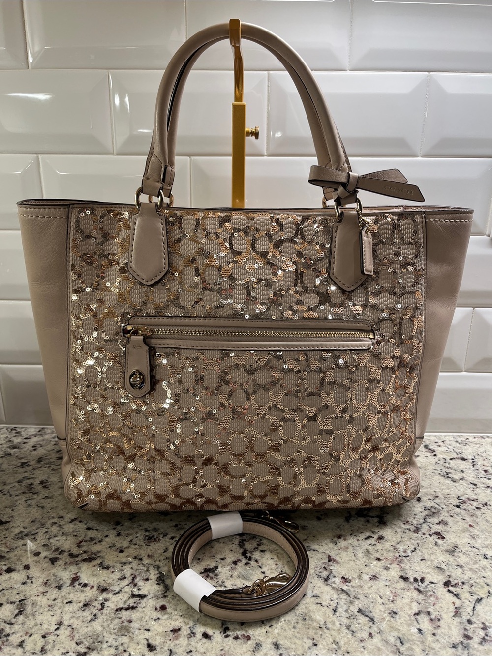 Coach Poppy Sequin Signature C Blaire Tote EUC